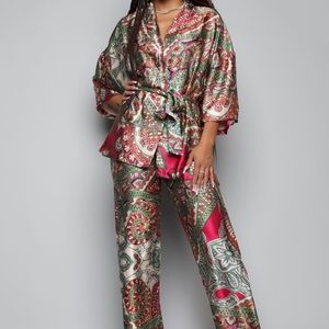 Halfheart Satiny lined kimono type top.and pants